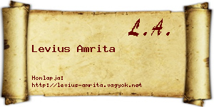 Levius Amrita névjegykártya